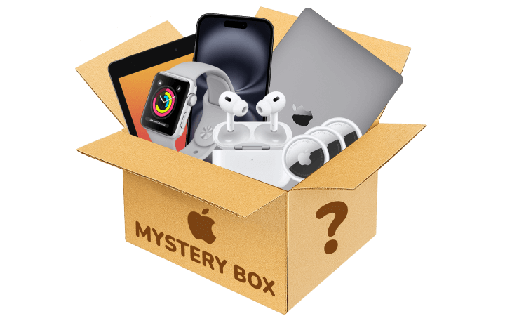 Emerald green mystery gift box with a gold ribbon